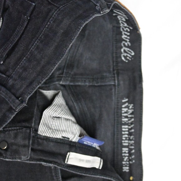 Madewell 26 High Riser Ankle Skinny Black Stretch Denim Jeans - Picture 3 of 5